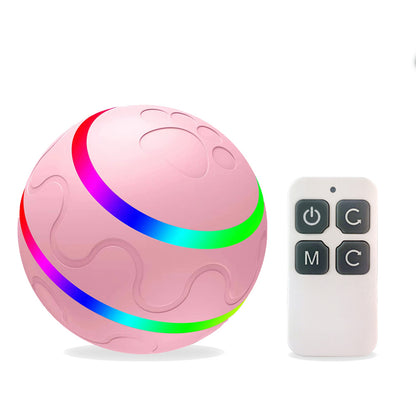 Detalle de la pelota interactiva eléctrica para gatos y perros