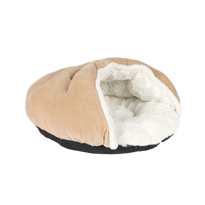 Caseta Cerrada de Peluche para Gatos y Perros Pequeños