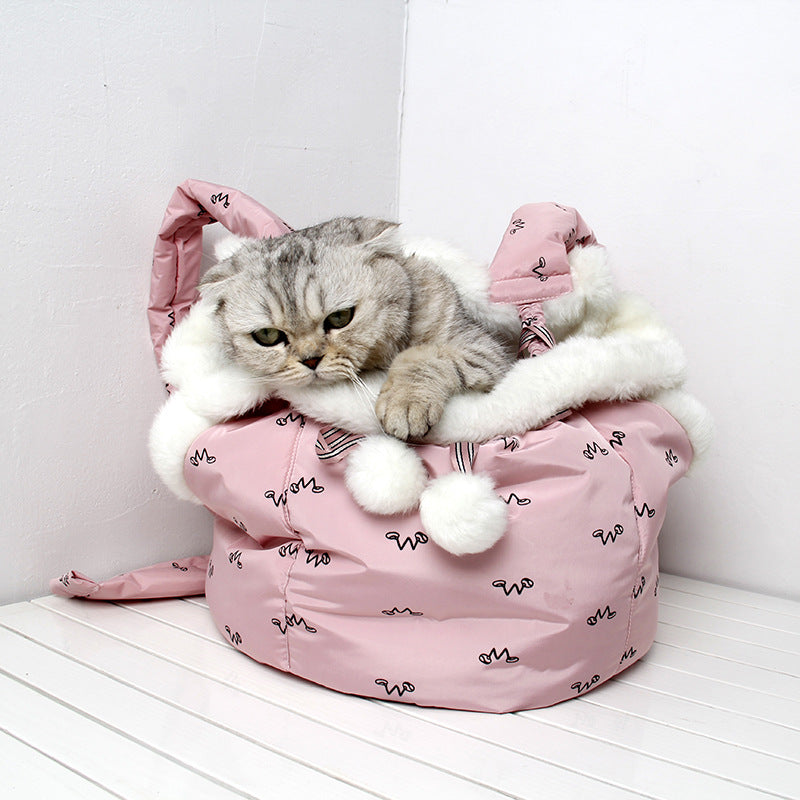 Mochila Portadora Frontal Cálida para Mascotas, Gatos y Perros, de Invierno