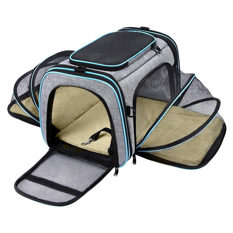 Mochila Transportín Expandible para Gatos y Perros