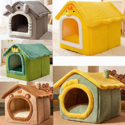 Nido Cálido de Felpa para Gatos y Perros Pequeños