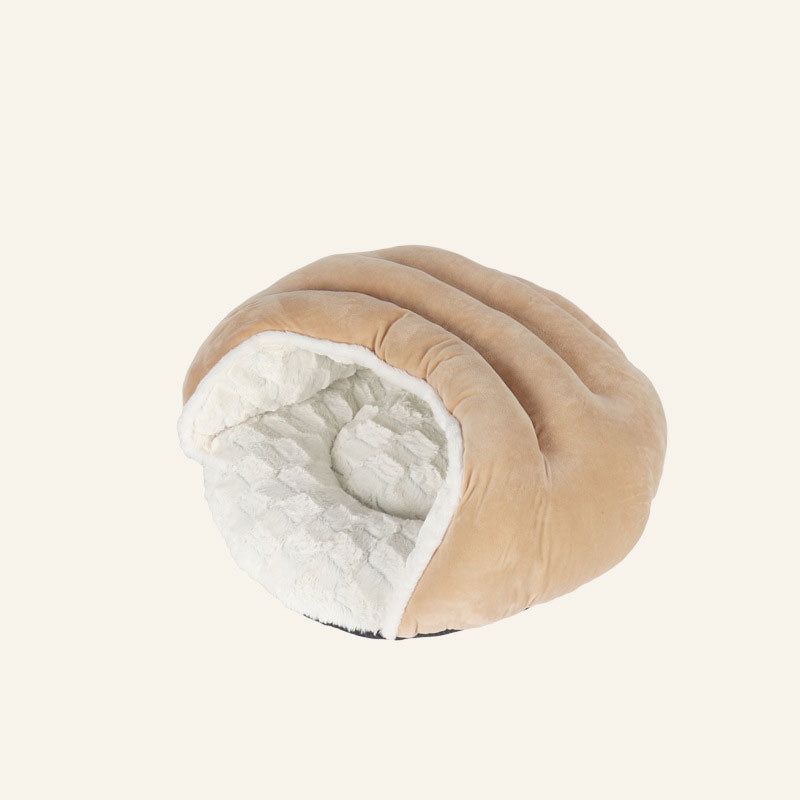Caseta Cerrada de Peluche para Gatos y Perros Pequeños