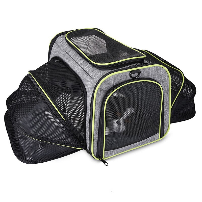 Mochila Transportín Expandible para Gatos y Perros