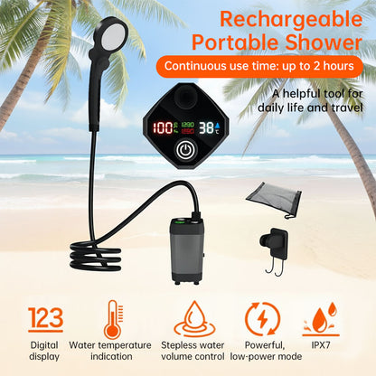 Ducha Portátil Recargable para Mascotas y Camping