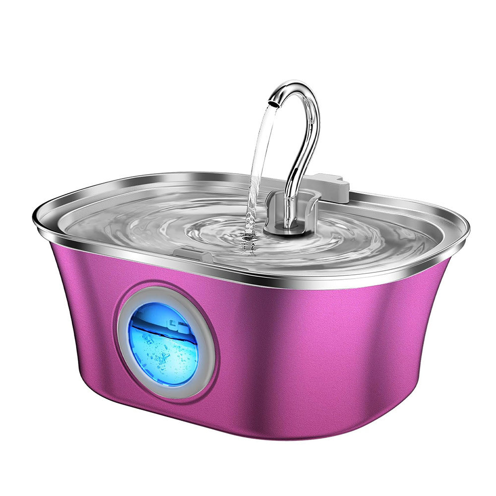 Bebedero automático de 3,2 L en color fucsia con ventana de nivel iluminada