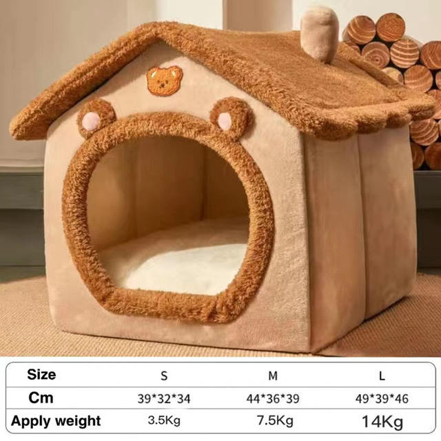 Nido Cálido de Felpa para Gatos y Perros Pequeños