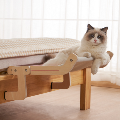 Hamaca de Ventana para Gatos con Estructura de Madera