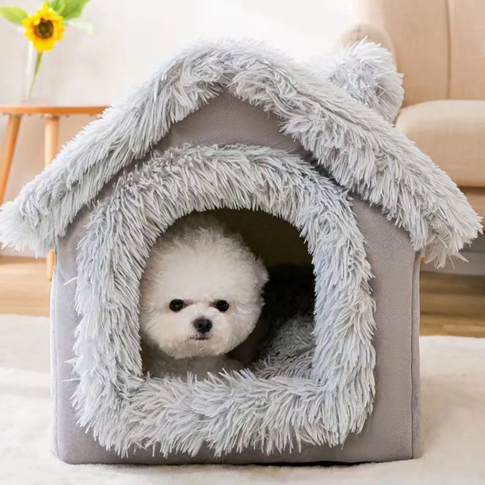 Nido Cálido de Felpa para Gatos y Perros Pequeños