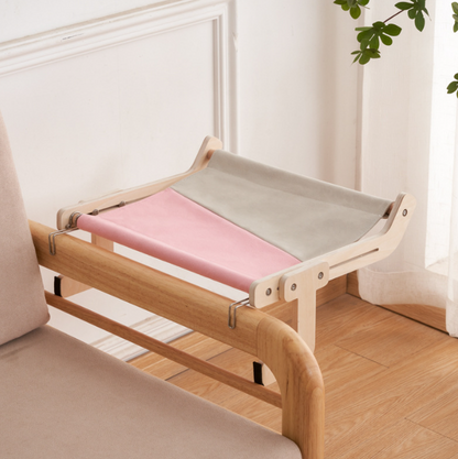 Hamaca de Ventana para Gatos con Estructura de Madera