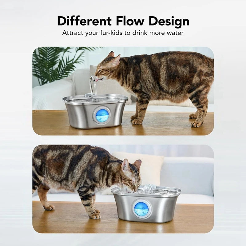 Diseños de caudal disponibles para animar al gato a beber más agua