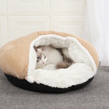 Caseta Cerrada de Peluche para Gatos y Perros Pequeños