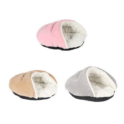 Caseta Cerrada de Peluche para Gatos y Perros Pequeños