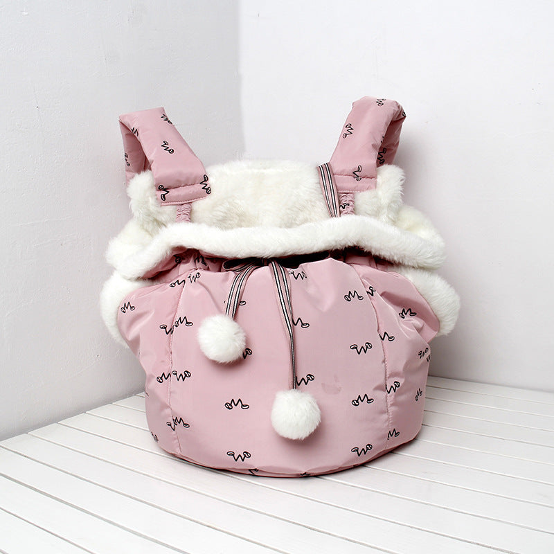 Mochila Portadora Frontal Cálida para Mascotas, Gatos y Perros, de Invierno